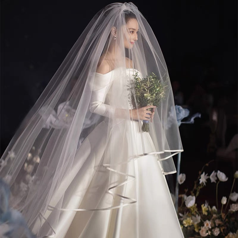 Satin Edge Veil (with comb)