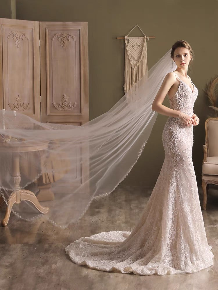 Leaf Edge Veil (with comb)