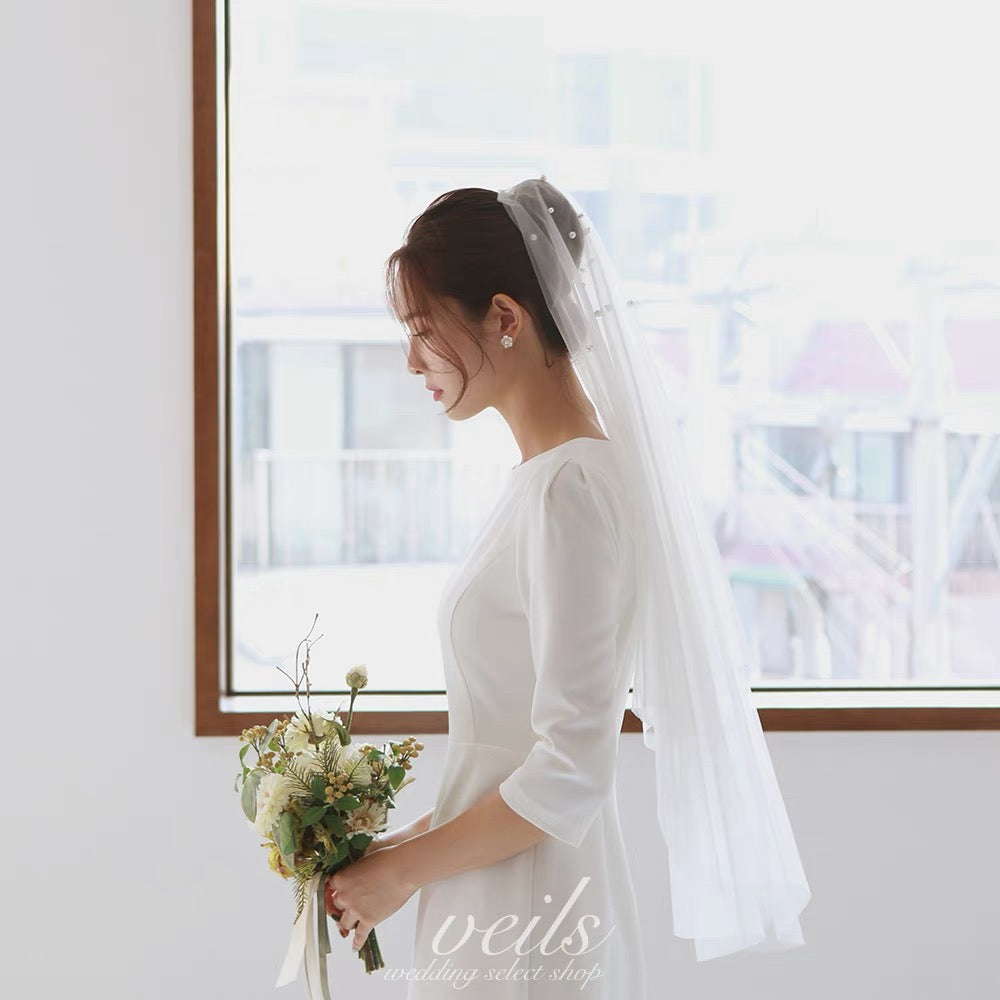 Pearls Veil(with comb)