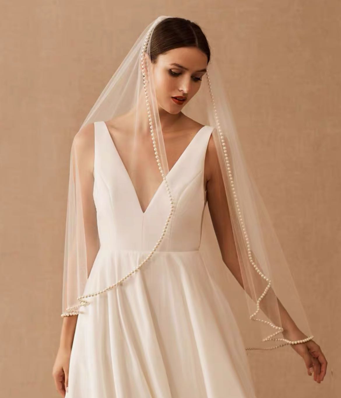 Pearls Edge Veil (with comb)