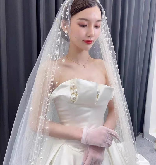 Pearls Veil (with comb)