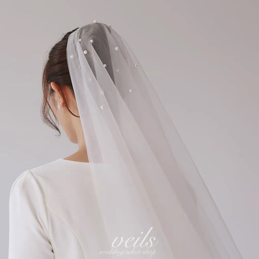 Pearls Veil(with comb)