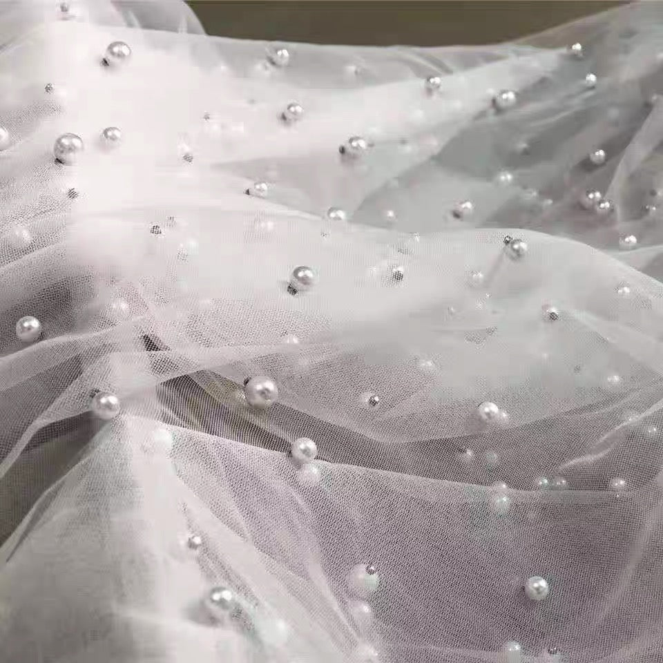 Dense Pearls Veil (with comb)