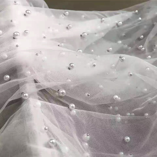 Dense Pearls Veil (with comb)