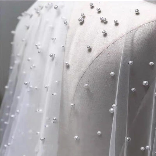 Dense Pearls Veil (with comb)