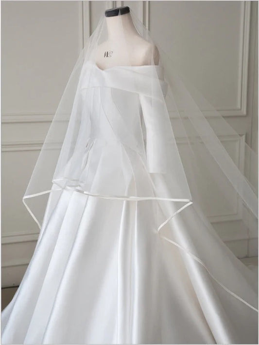 Luxury Satin Edge Veil (with comb)