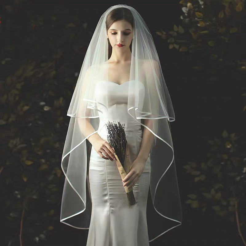 Satin Edge Veil (with comb)