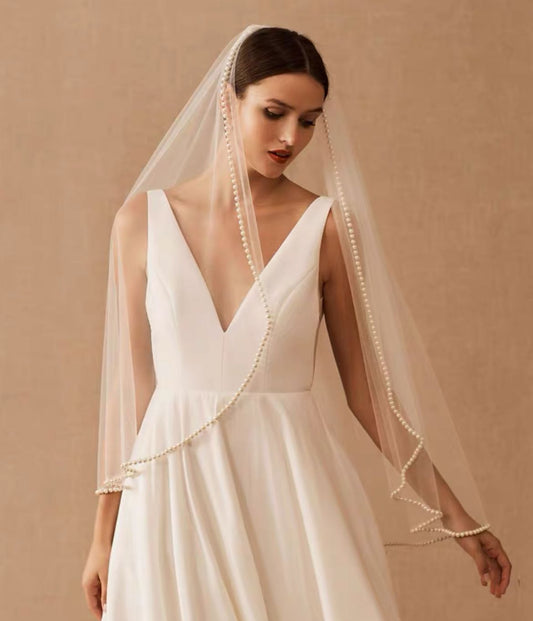 Pearls Edge Veil (with comb)