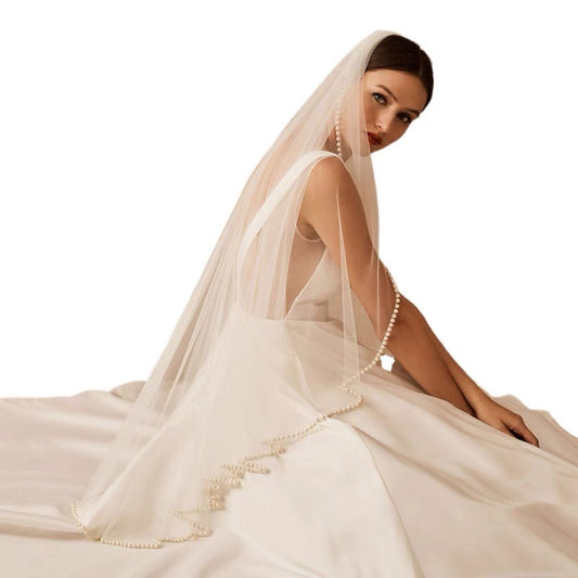 Pearls Edge Veil (with comb)
